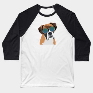 Boxer Dog Wearing Sunglasses Baseball T-Shirt